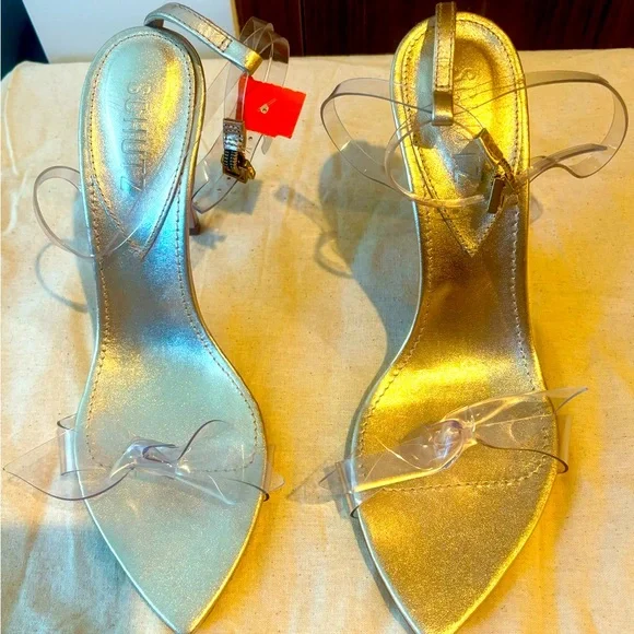 Brand NEW Schutz Elyda Gold Sandal 7.5 - Picture 1 of 8